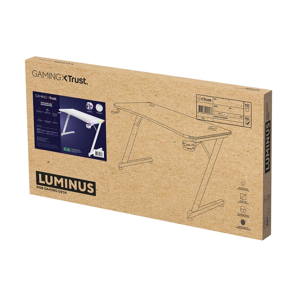 Стол Trust GXT 709W Luminus RGB Desk, White (25328) - фото 7