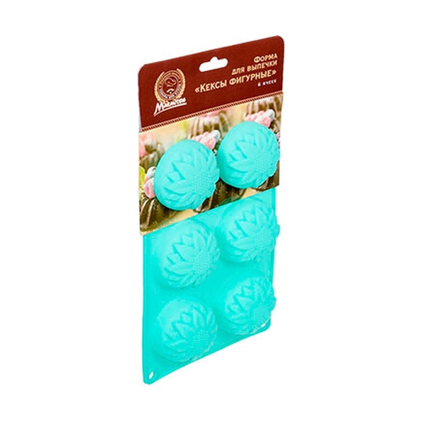 Форма из силикона д/выпечки MARMITON Кексы фигурные, 6 ячеек - фото 2