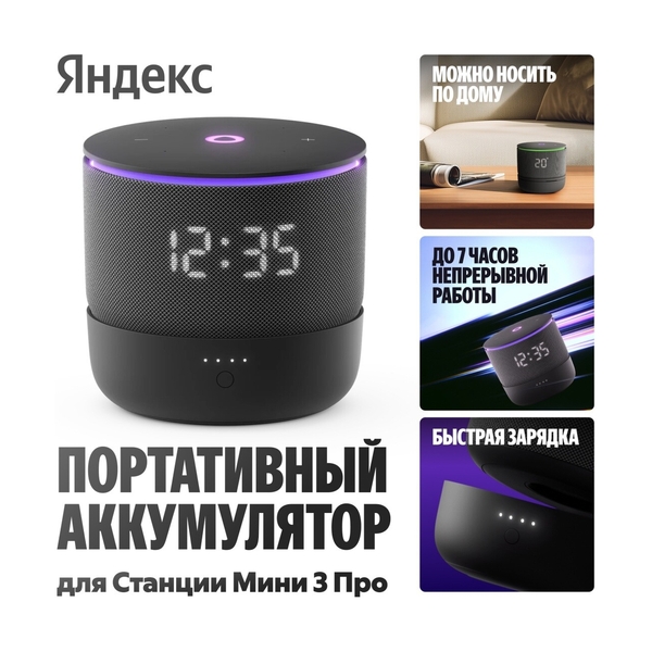 Портативный аккумулятор для Станции Мини 3 Про, модель YNDX-00650 Черный - фото