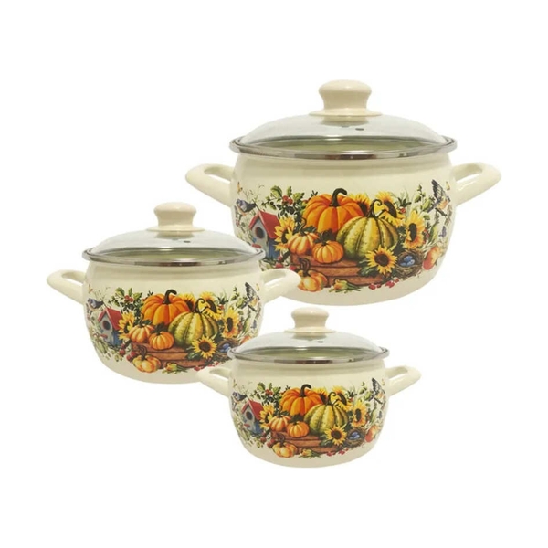 Кастрюля со стекл. крышкой Metrot, Тыква, 5,7л, 348488 - фото