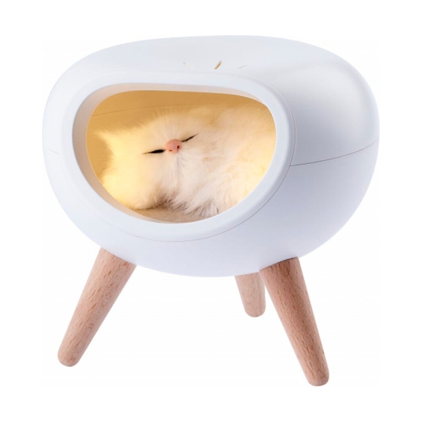 Ночник-светильник ЭРА NLED-467-1W-W котик белый - фото 2