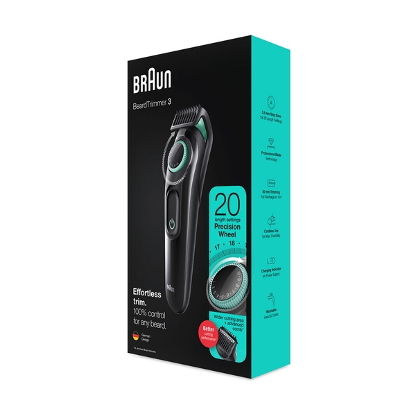 Триммер для бороды и усов Braun BT3321, 1 насадка, мятно-черный - фото 3