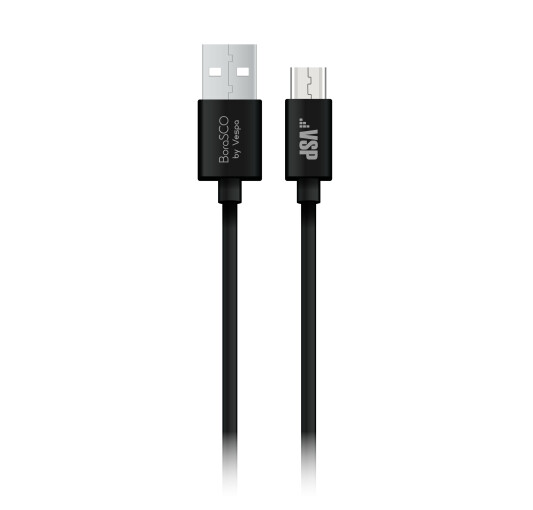 21973 Дата-кабель USB - micro USB, 2А, 2м, черный, BoraSCO (VSP) - фото