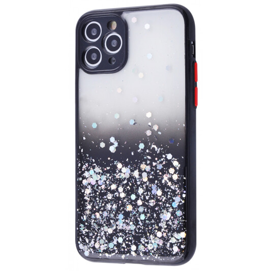 Чехол с блестками для Iphone 12 Pro чёрный - фото