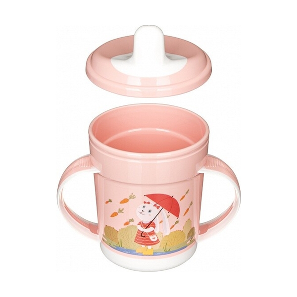 Поильник с ручками и декором, 320МЛ (Светло-розовый) 431313233 - фото 3