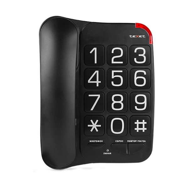 Проводной телефон Texet TX-201 черный - фото