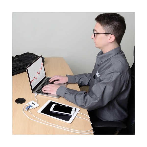 Расширитель USB TrippLite/4-Porat USB-C Hub, USB C to 2x USB-A, 2x USB-C, USB 3.0, White - фото 7