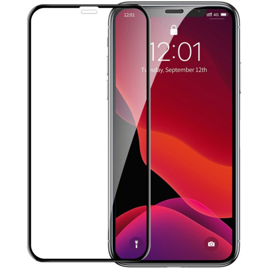 Защитное стекло MOXOM AIRBAG FRAME для Iphone XR/11 чёрное - фото