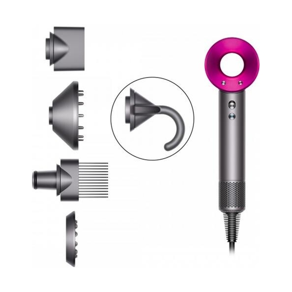 Фен Dyson HD07 Supersonic фуксия/никель - фото