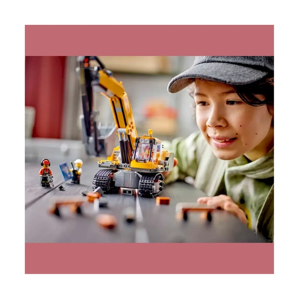 Конструктор Lego Город Желтый строительный экскаватор 60420 - фото 9