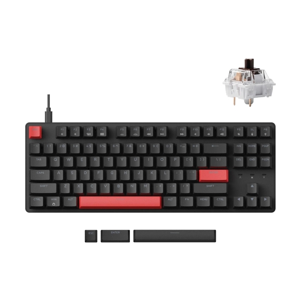 Клавиатура Lemokey X1 87key, Keychron Brown (QMK/VIA) X1-A3-KAZ - фото