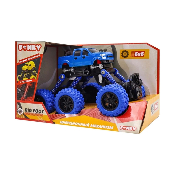 Funky Toys FT97934 Инерционная машинка Внедорожник 6х6 синяя - фото 2