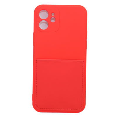 Silicon Case с визитницей Iphone 12 Pro Max красный - фото