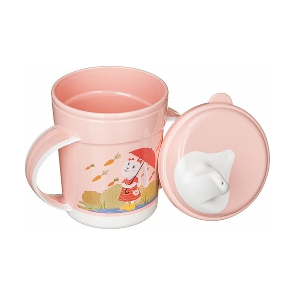 Поильник с ручками и декором, 320МЛ (Светло-розовый) 431313233 - фото 4