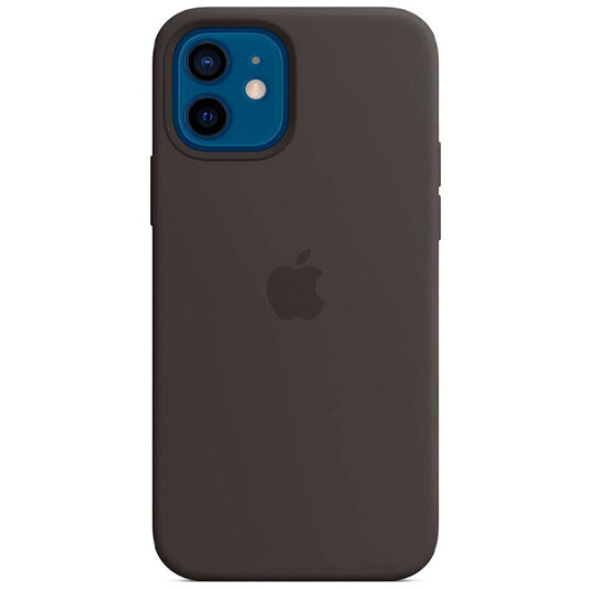 Чехол A-Case iPhone 12 (6.1) чёрный силикон - фото