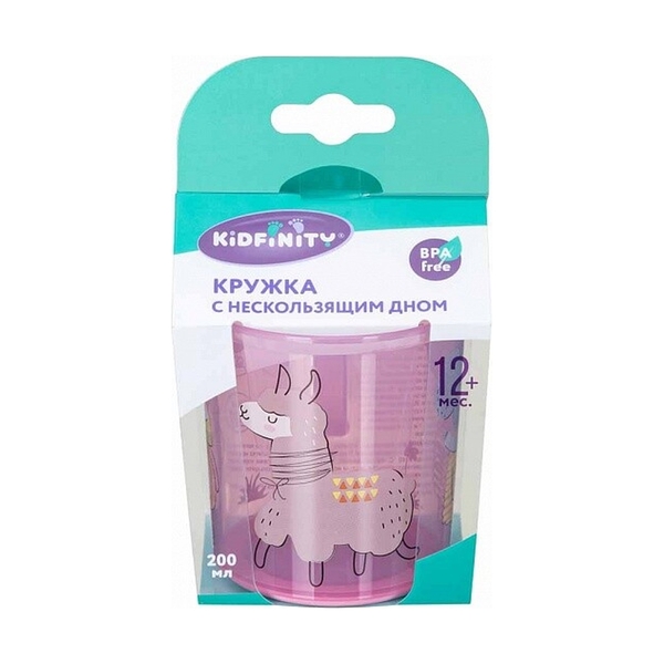 Кружка детская с декором и нескользящим дном 200 мл,431323305, Розовый - фото 2