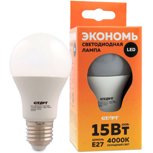 Лампа светодиодная СТАРТ LED GLS 27 15W 40TL, холодный - фото