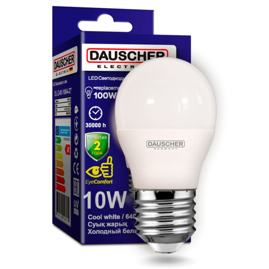 Лампа Dauscher LED G45 10W E27 6400K 90lm/w - фото