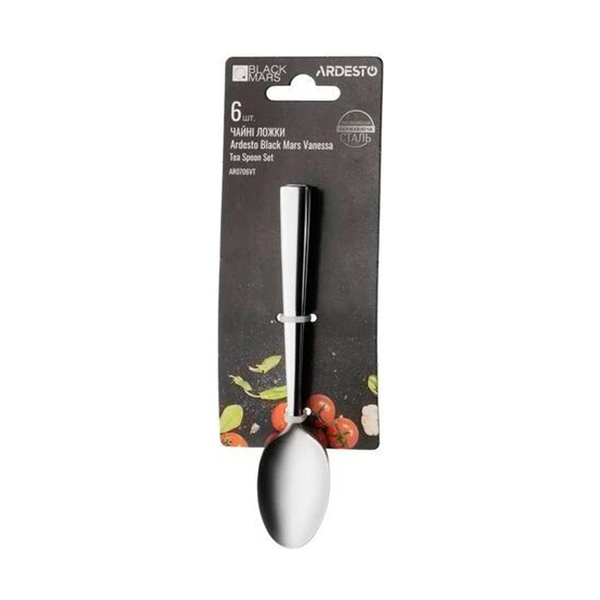 Набор чайных ложек ARDESTO BLACK MARS VANESSA 6 ПР., нержавеющая сталь - фото 3