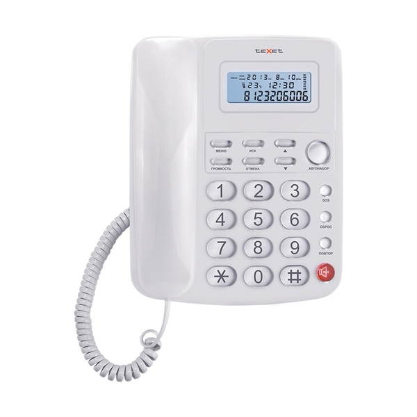 Проводной телефон Texet TX-250 белый - фото 2