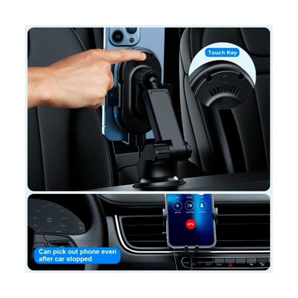 Автомобильный держатель H3 Kirin, с беспроводной зарядкой, черный - фото 6