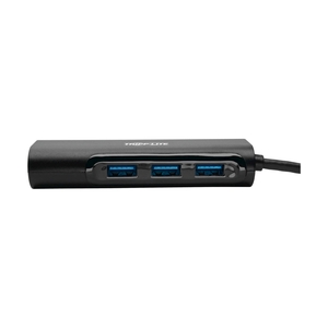 Адаптер TrippLite/3-Port USB-C Hub with LAN Port, USB-C to 3x USB-A Ports and Gbe, USB 3.0, Black - фото 2