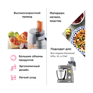 Насадка к кухонному комбайну Kenwood AT340 ломтерезка - фото 3