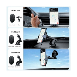 Автомобильный держатель H3 Kirin, с беспроводной зарядкой, черный - фото 4