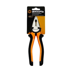 Плоскогубцы (пассатижи),200мм.,никелированные,двухкомпонентные рукоятки Вихрь, шт - фото 3