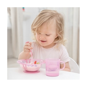 Тарелка детская глубокая на присоске 300 мл, 431311805, Розовый - фото 3