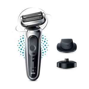 Электробритва Braun Series 7 71-S4200cs, сухое/влажное бритьё, зарядная станция, насадка, серебристая - фото 3