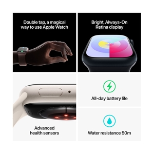 Смарт часы Apple Watch Series 9 GPS 45mm Midnight Aluminium Case with Midnight Sport Band - S/M - фото 9