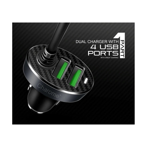 Автомобильное зарядное устройство C7 4-Port Front and Back Seat, черный - фото 3