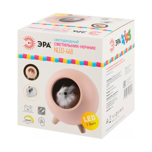 Ночник-светильник ЭРА NLED-468-1W-P хомяк розовый - фото 8