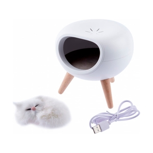 Ночник-светильник ЭРА NLED-467-1W-W котик белый - фото 8