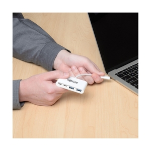 Расширитель USB TrippLite/4-Porat USB-C Hub, USB C to 2x USB-A, 2x USB-C, USB 3.0, White - фото 10