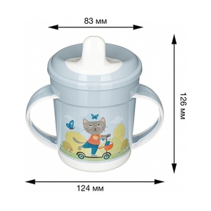 Поильник с ручками и декором, 320МЛ (Светло-голубой) 431313231 - фото 4