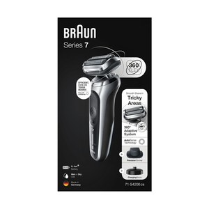 Электробритва Braun Series 7 71-S4200cs, сухое/влажное бритьё, зарядная станция, насадка, серебристая - фото 14