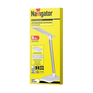 Светильник Navigator 71 571 NDF-D012-8W-5K-WH-LED на основании, белый - фото 3