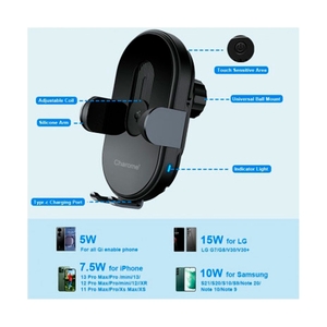 Автомобильный держатель H3 Kirin, с беспроводной зарядкой, черный - фото 5