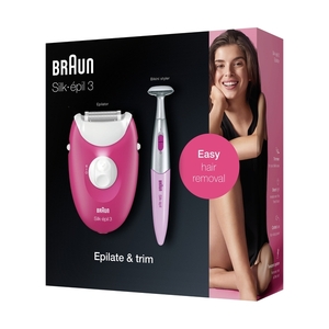 Эпилятор Braun Silk-épil 3 3-420, сухая эпиляция, с триммером для бикини и подсветкой, малиновый - фото 9