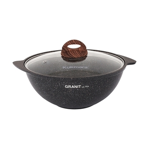 Казан для плова Kukmara 4,5л со стекл. крышкой, АП линия Granit ultra (original) кго47а - фото 2