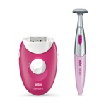 Эпилятор Braun Silk-épil 3 3-420, сухая эпиляция, с триммером для бикини и подсветкой, малиновый